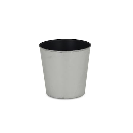 Cheungs 5.25 in. Round Tapered Recycled Plastic Planter, Silver PP-105SV